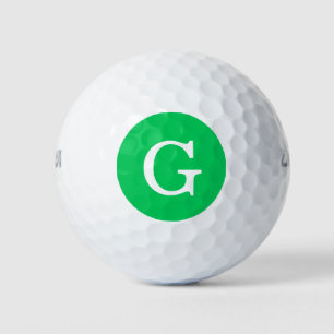 Pelotas De Golf Monograma inicial verde esmeralda