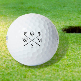 Pelotas De Golf Monograma Iniciales Simple Elegante Personalizado