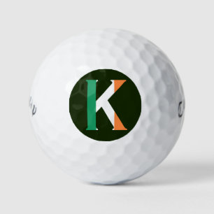 Pelotas De Golf Monograma K sobrepuesto sobre la bandera irlandesa