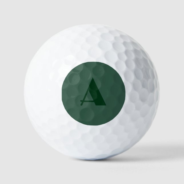 Pelotas De Golf Monograma Letra inicial personalizado Retro verde  (Anverso)