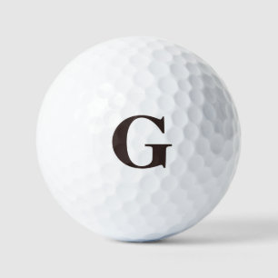Pelotas De Golf Monograma marrón chocolate negro simple