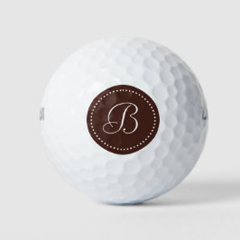Pelotas De Golf Monograma marrón con puntos