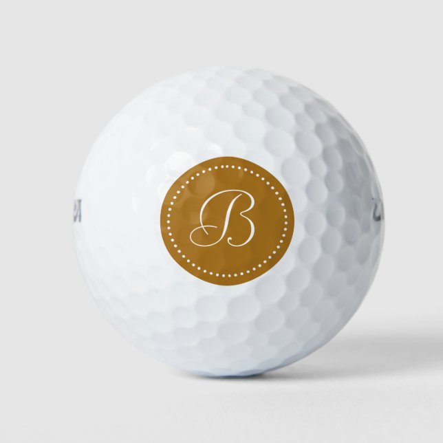 Pelotas De Golf Monograma mate Gold con puntos (Anverso)