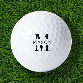 Pelotas De Golf Monograma minimalista personalizado