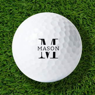 Pelotas De Golf Monograma minimalista personalizado
