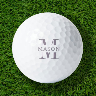 Pelotas De Golf Monograma minimalista personalizado