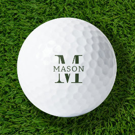 Pelotas De Golf Monograma minimalista personalizado