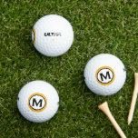 Pelotas De Golf Monograma moderno de moda inicial<br><div class="desc">El diseño monogramado presenta un emblema monograma con su tipografía inicial en bloques clásicos para un aspecto limpio y sencillo.</div>