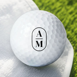 Pelotas De Golf Monograma moderno de píldora mínima - negro