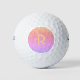 Pelotas De Golf Monograma moderno Engranaje Láceo Rosa