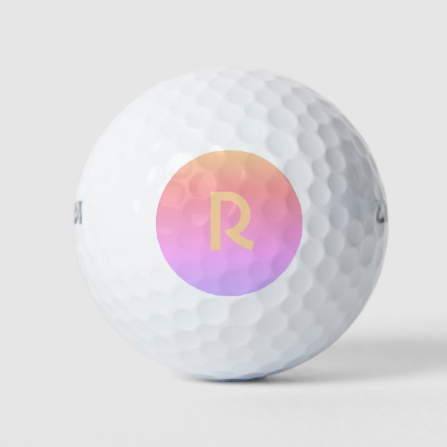 Pelotas De Golf Monograma moderno Engranaje Láceo Rosa (Anverso)