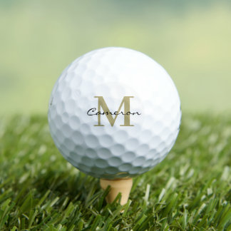 Pelotas De Golf Monograma moderno inicial y nombre personalizado