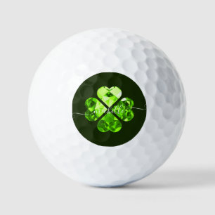 Pelotas De Golf Monograma moderno Lucky Golf Lucky Clover