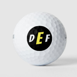 Pelotas De Golf Monograma moderno masculino: amarillo