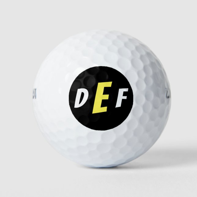 Pelotas De Golf Monograma moderno masculino: amarillo (Anverso)