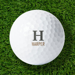 Pelotas De Golf Monograma moderno personalizado