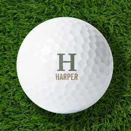 Pelotas De Golf Monograma moderno personalizado