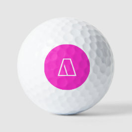 Pelotas De Golf Monograma moderno personalizado rosa caliente