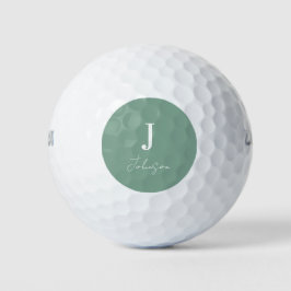 Pelotas De Golf Monograma moderno Sage Green