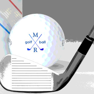 Pelotas De Golf Monograma . monograma azul personalizado
