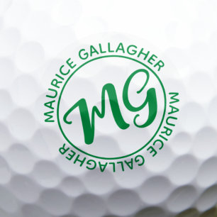 Pelotas De Golf Monograma Monogramado Nombre kelly-green