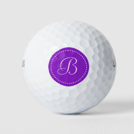 Pelotas De Golf Monograma Morado con Puntos