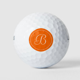 Pelotas De Golf Monograma Naranja con Puntos