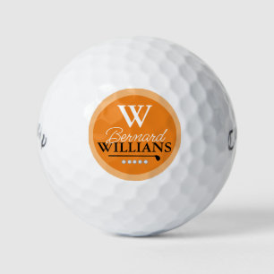 Pelotas De Golf Monograma naranja monogramado