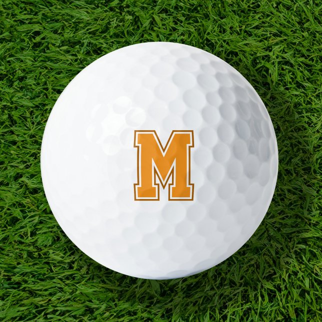 Pelotas De Golf Monograma naranja Varsity (Subido por el creador)