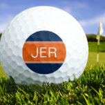 Pelotas De Golf Monograma naranja y azul Golfer personal inicial<br><div class="desc">Las bolas de golf monogramadas por personalizado probarán que tienes ese agujero en una. Elija entre una impresionante selección de Wilson Ultra 500 Distance, Callaway Golf Warbird o Bridgestone e6 Golf Balls. Compre nuestra colección integrada de colores coordinados y accesorios de golf. Se añaden iniciales monogramadas personales personalizados al azul...</div>