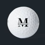 Pelotas De Golf Monograma negrita mínimo con nombre<br><div class="desc">Un monograma único pero mínimo con su única letra/nombre monograma.</div>