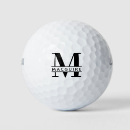 Pelotas De Golf Monograma negrita mínimo con nombre