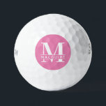 Pelotas De Golf Monograma negrita mínimo con nombre | Bocas de gol<br><div class="desc">Un monograma único pero mínimo con su única letra y nombre en monograma.</div>