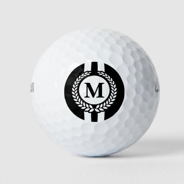 Pelotas De Golf Monograma negro (Anverso)