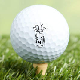 Pelotas De Golf Monograma Negro Blanco