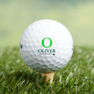 Pelotas De Golf Monograma 'O' verde personalizado