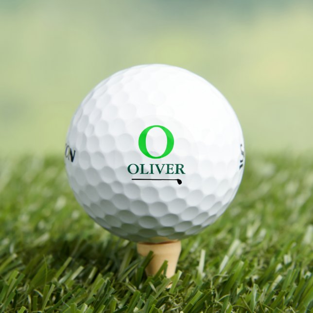 Pelotas De Golf Monograma 'O' verde personalizado (Camiseta in situ)