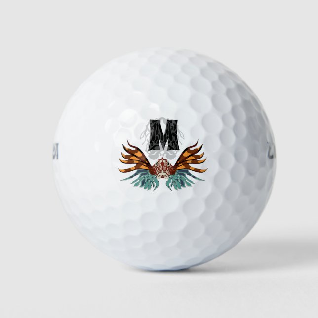 Pelotas De Golf Monograma Personalizado colorido de Lionfish (Anverso)