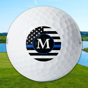 Pelotas De Golf Monograma personalizado de bandera de la policía L