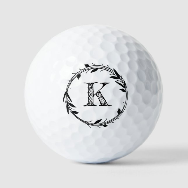 Pelotas De Golf Monograma personalizado de diseño personalizado (Anverso)