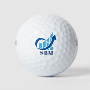 Pelotas De Golf Monograma personalizado de finanzas azul