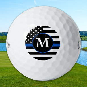 Pelotas De Golf Monograma personalizado de la policía Línea Azul d