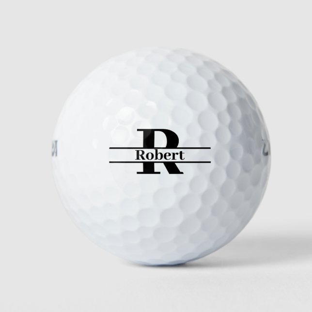 Pelotas De Golf Monograma Personalizado de nombre inicial (Anverso)