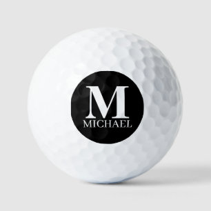 Pelotas De Golf Monograma personalizado en blanco y negro