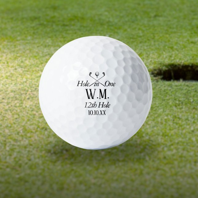 Pelotas De Golf Monograma Personalizado Hoyo en Uno (Personalized Monogram Hole in One Golf Balls)