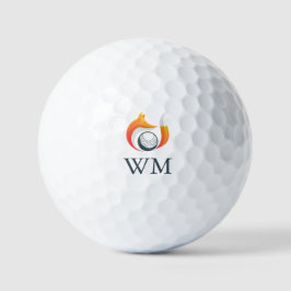 Pelotas De Golf Monograma Personalizado Moderno Fox Y Ball