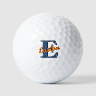 Pelotas De Golf Monograma personalizado Navy azul y Naranja