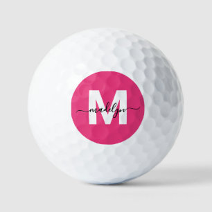 Pelotas De Golf Monograma Personalizado Rosa