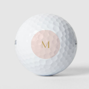 Pelotas De Golf Monograma personalizado rosa y oro Denominación