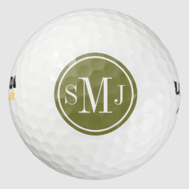 Pelotas De Golf Monograma personalizado y marco de madera